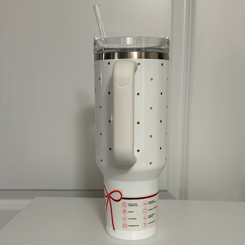 NIB - Stanley White Frost Polka Dot Tumbler - 40 oz - Picture 2 of 9